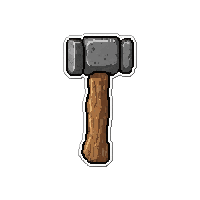 stone hammer tool  wooden hand carved