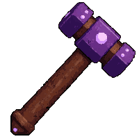 iron hammer  enchanted magical glow