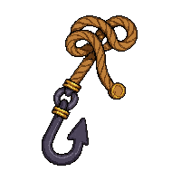 rope and hook grapple  well used reliable