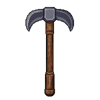 steel pickaxe  well used reliable