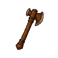 wooden axe  ornate decorated