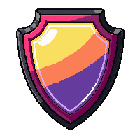 shield plaque  rainbow iridescent