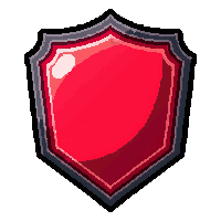 shield plaque  ruby red glass