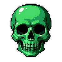 skull trophy  emerald green crystal