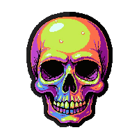 skull trophy  rainbow iridescent