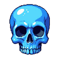 skull trophy  sapphire blue