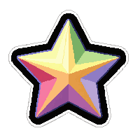star badge  rainbow iridescent