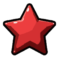 star badge  ruby red glass