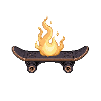 skateboard trick  enchanted glowing