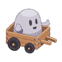 wooden cart wagon  ghostly transparent