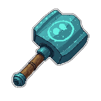 war hammer  glowing magical blue