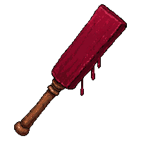 wooden club  blood stained