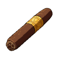 cigar smoking lit  gold trimmed fancy