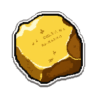 gold nugget chunk  silver detailed