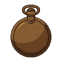 pocket watch gold  leather wrapped brown