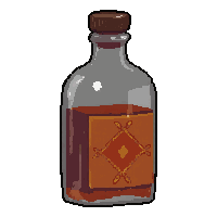 whiskey bottle glass  native decorated