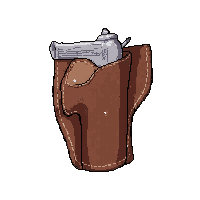 derringer pocket gun  worn leather holster
