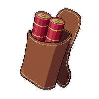 dynamite sticks bundle  worn leather holster