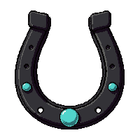 horseshoe thrown  turquoise stone inlay