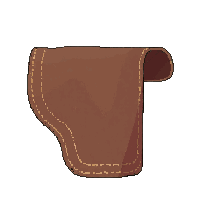 horseshoe thrown  worn leather holster