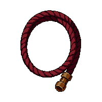 lasso rope coiled  blood stained dark