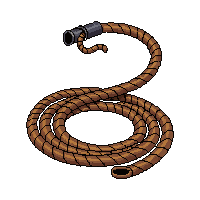 lasso rope coiled  dark iron gunmetal