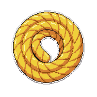 lasso rope coiled  gold engraved fancy