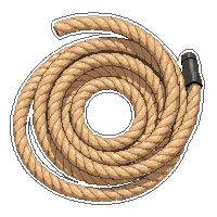 lasso rope coiled  oiled and maintained