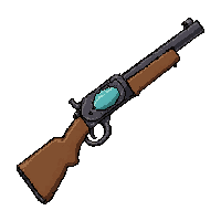 lever action rifle  turquoise stone inlay