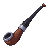 peace pipe club  silver inlay detail