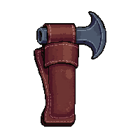 pickaxe mining  worn leather holster
