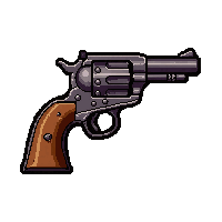 revolver six shooter  copper accent trim