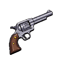 revolver six shooter  nickel plated shiny