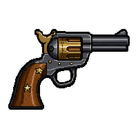 revolver six shooter  sheriff star badge