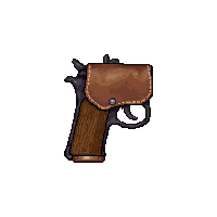 revolver six shooter  worn leather holster