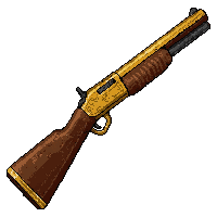 sawed off shotgun  gold engraved fancy