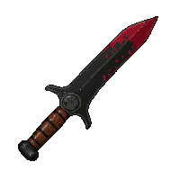 throwing knife set  blood stained dark