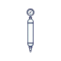 oxygen tank small white cylinder gauge