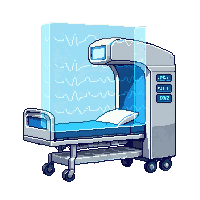 med bay medical bed scanner holographic vital signs