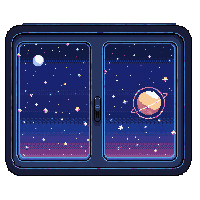 observation deck large window stars planet view glass