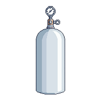 oxygen tank white cylinder valve pressure gauge