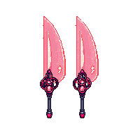 photon blade dual wielded red glow curved handles