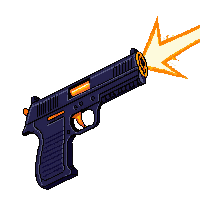 plasma pistol orange glow compact sidearm energy