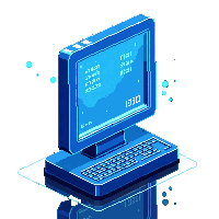 terminal screen holographic blue data interface