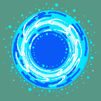 warp gate ring portal energy swirling blue active