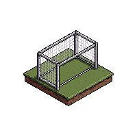 white net with posts  mud splattered