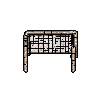 white net with posts  worn and weathered