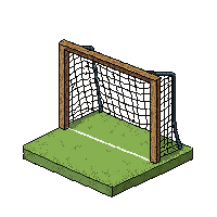 wooden crossbar goal  rain soaked nets