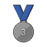silver second place  on blue ribbon