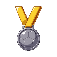 silver second place  on gold ribbon
